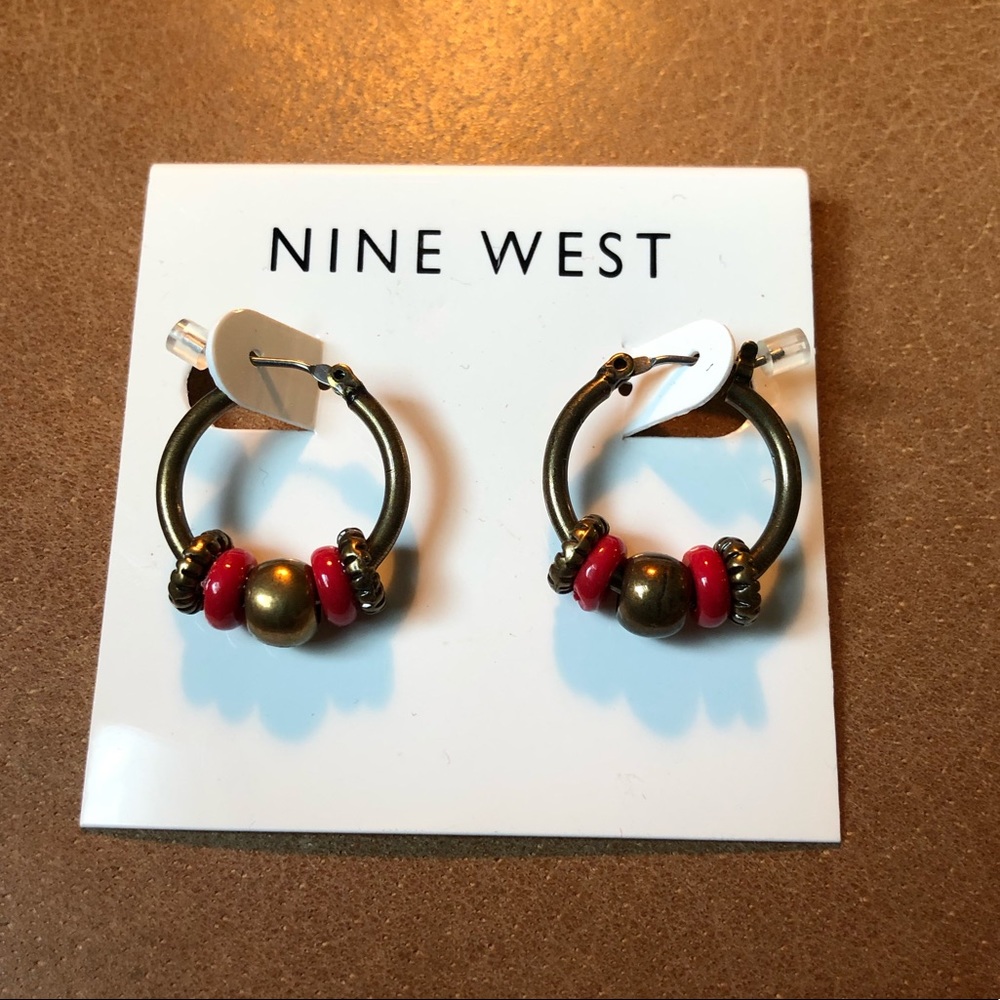 Nine West beaded hoop earrings